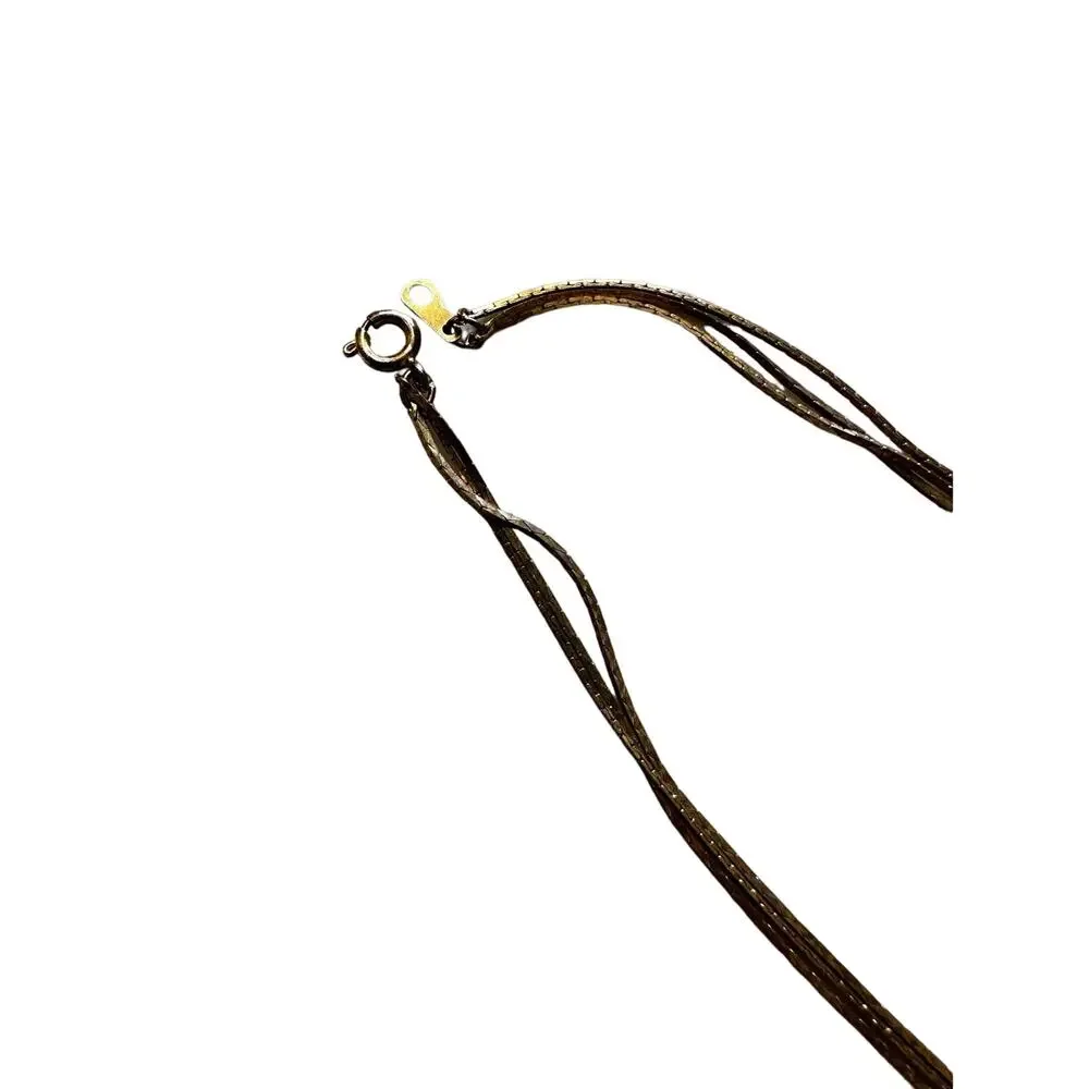 White, Black and Gold Three Strand Necklace